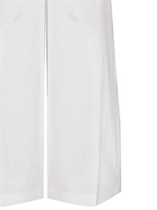 Pantaloni a vita alta elasticizzata in cotone stretch bianco Federica Tosi | FTE24PA1220001